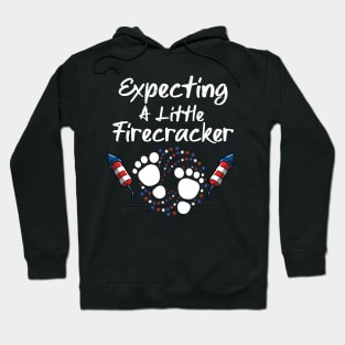 4th Of July Expecting a Little Firecracker Pregnancy Announcement Hoodie